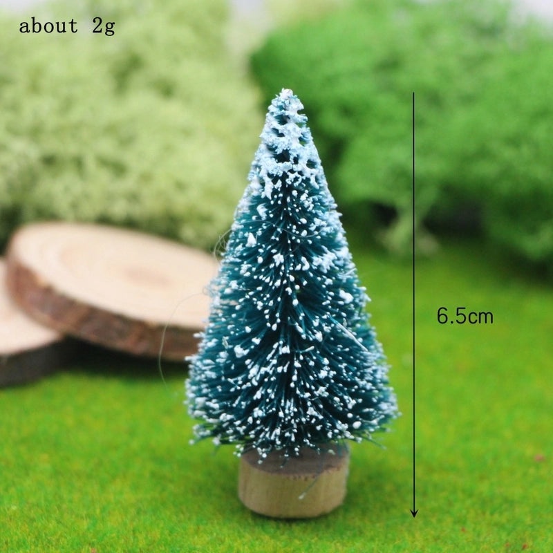 Miniature Snow Tower Pine Christmas Tree with Sisal Silk for Dollhouse Scene | Home Decor & Miniatures