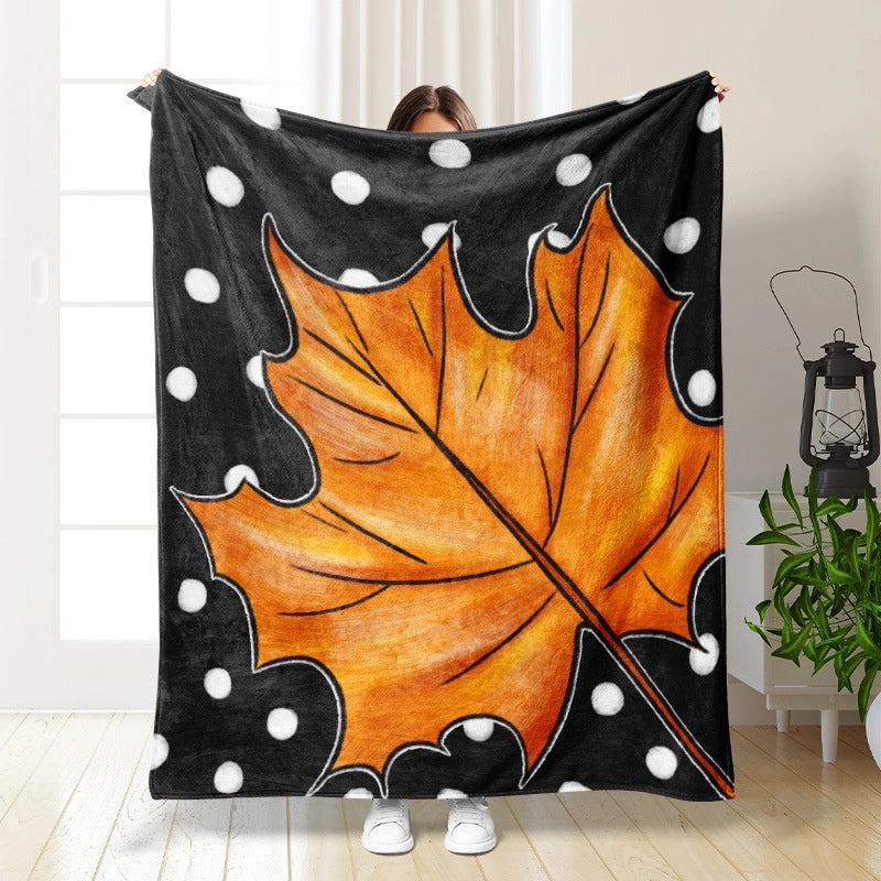 Halloween Cozy Pumpkin Bat Ghost Polyester Throw Blanket | Home Decor & Blankets