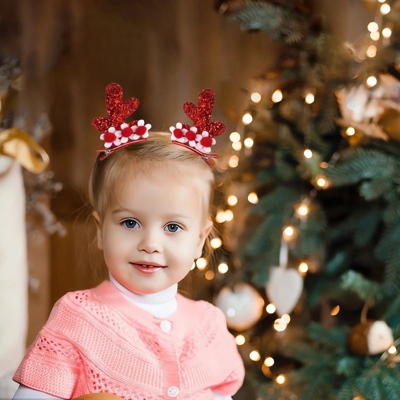 Festive Christmas Cartoon Antler Hairpin Cute Party Accessory for Holiday Celebrations|Holiday Accessories