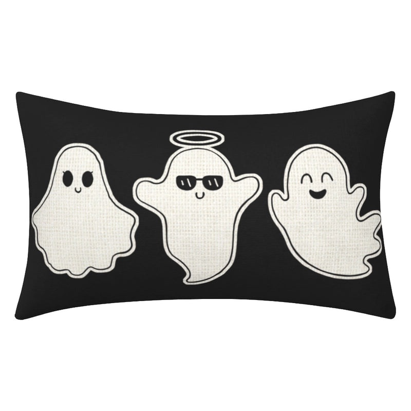 Halloween Ghost Letter Print Pillow Cover Cute Funny Polyester Case | Home Decor Pillow Covers