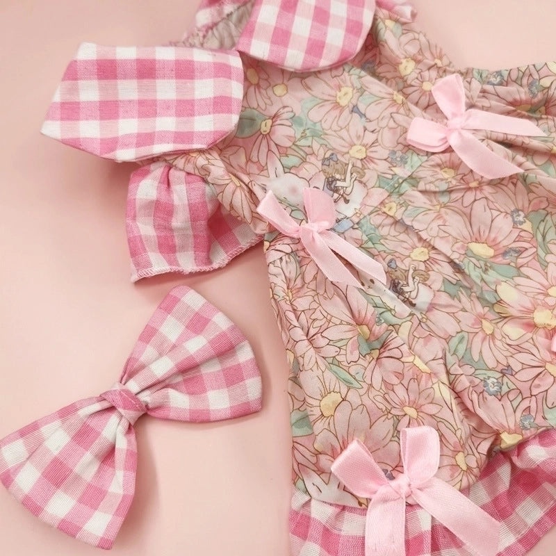 Cozy Plaid Bow Knot Pet Outfit|Pet Apparel and Accessories