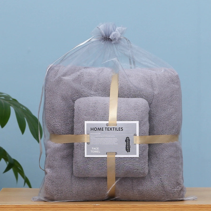 Soft Absorbent Adult & Baby Bath Towels Non-Cotton Coral Fleece Set for Boys and Girls|Home & Bath Textiles