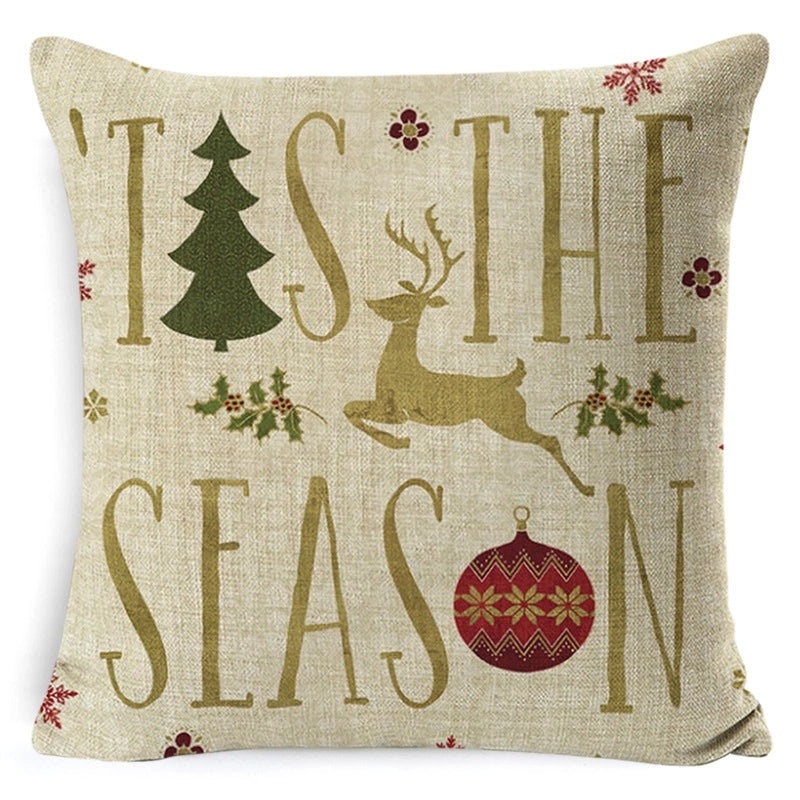 Vintage Letter and Deer Linen Cushion Covers|Home Decor Pillows