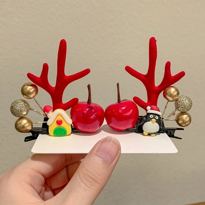 Festive Reindeer Antler Hair Clip for Daily Wear|Holiday Accessories