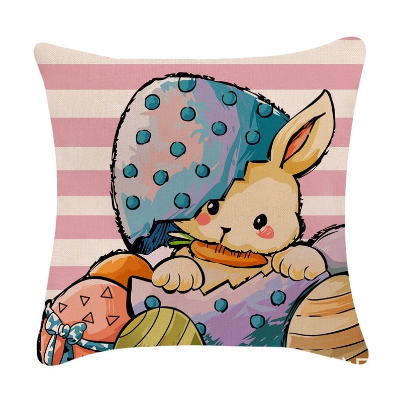 Minimalist Easter Rabbit Linen Pillow Covers for Couch and Sofa Decor | Home Decor Accessories