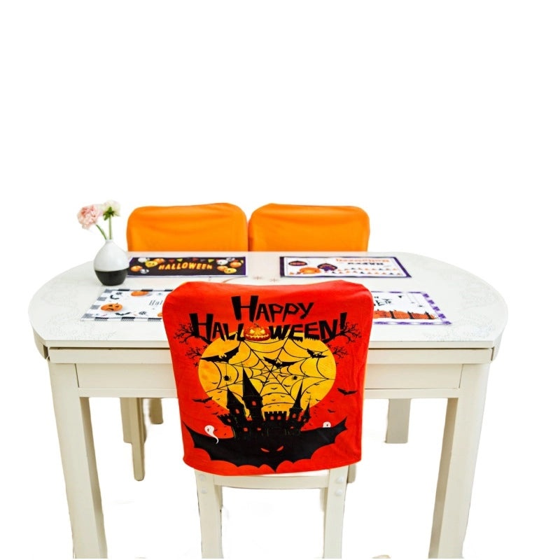 Festive Christmas Tree and Santa Claus Polyester Chair Cover|Home Decor & Seasonal Accessories