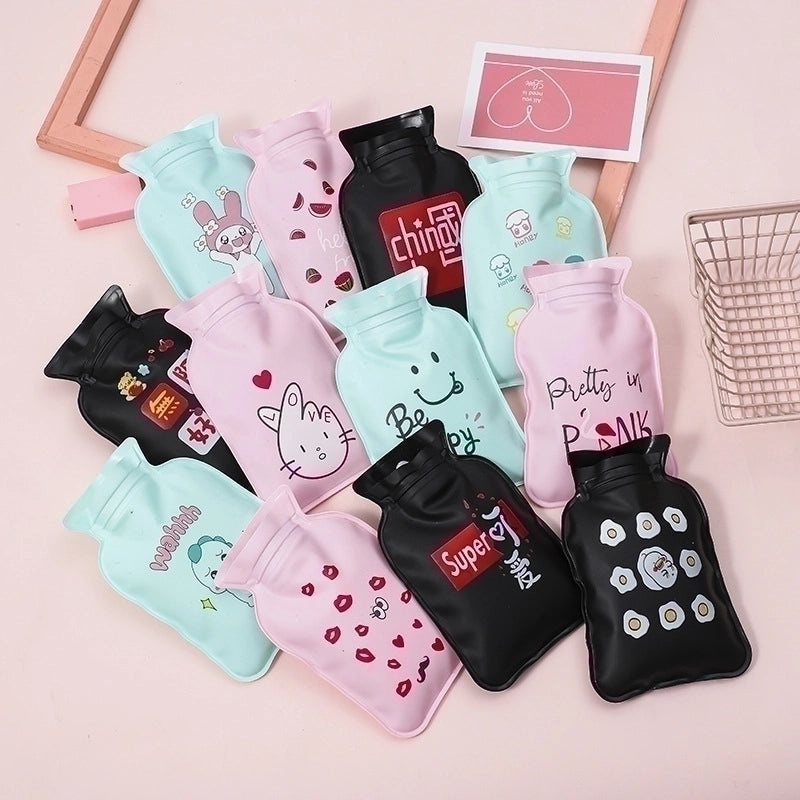 Cute Plush Rabbit Fur Hot Water Bottle Portable Teddy Bear Hand Warmer Winter Heating Pad Cartoon Explosion-Proof | Home & Living