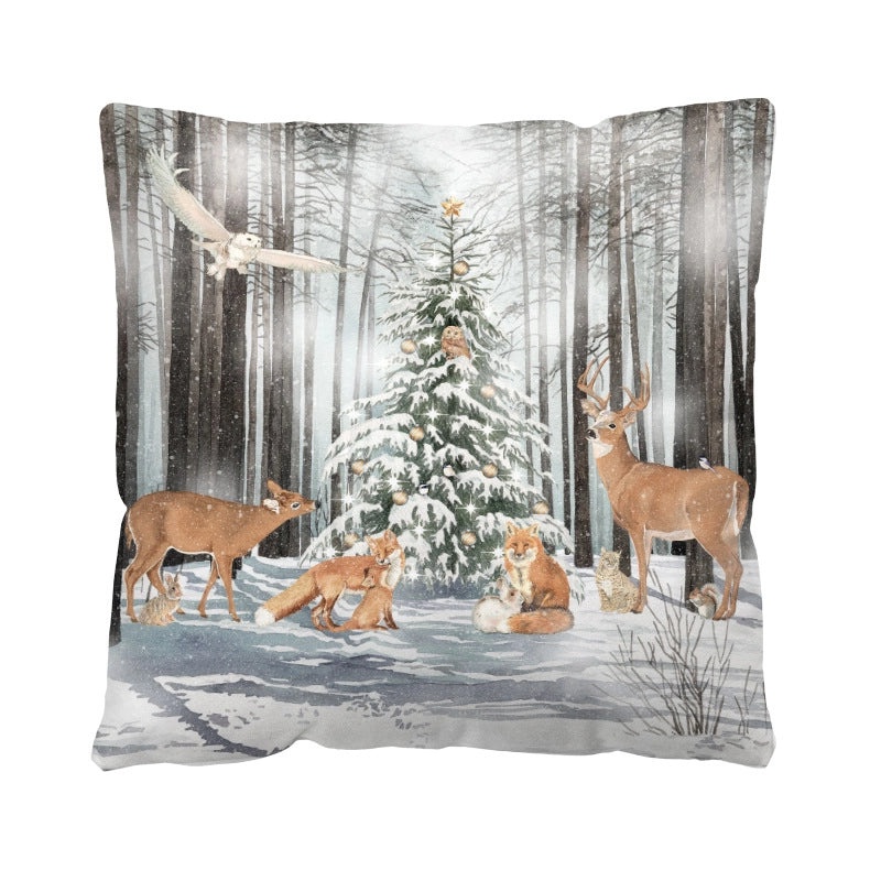 Festive Christmas Plush Santa & Snowman Pillow Covers | Holiday Home Decor & Sofa Accessories