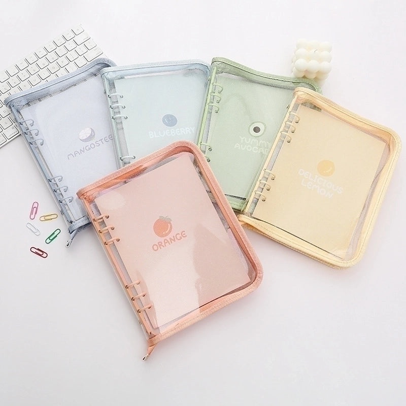 Transparent PVC Soft Shell Zippered Loose-Leaf Notebook Bag A5 A6 Style|Stationery & Office Supplies