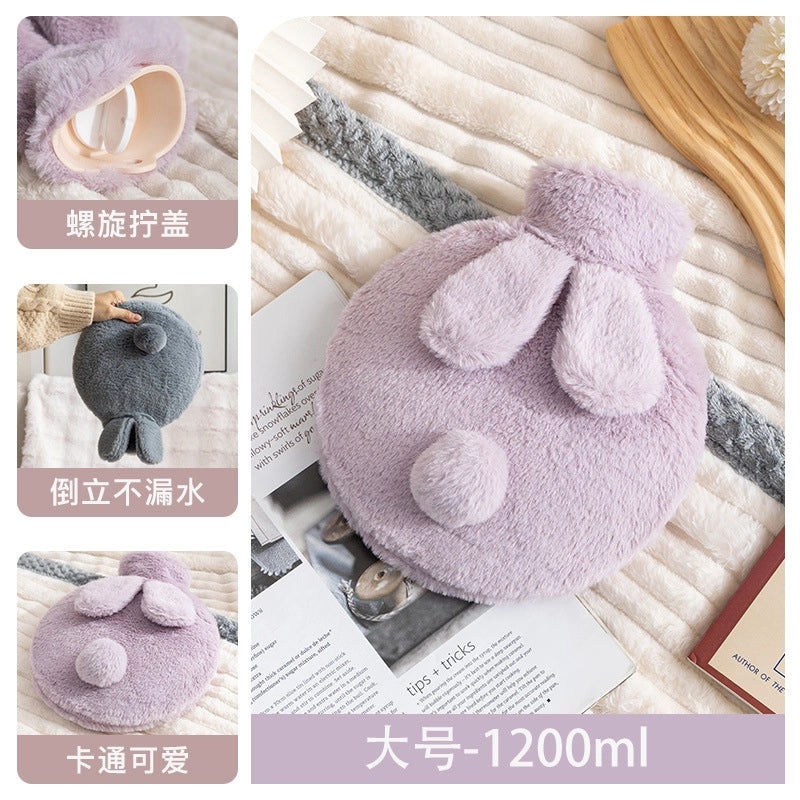 Cute Cartoon Rabbit Plush Hand Warmer with Removable Hot Water Bag | Home & Living Accessories