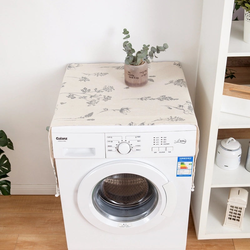 Bee Refrigerator Cover with Single Door Floral Sketch Print Fabric Towel Dust Cover|Home Appliances Accessories