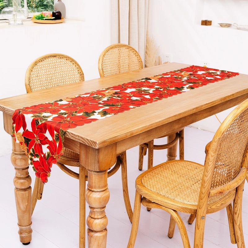 Festive Santa Claus Floral Indoor Tablecloth for Christmas Decor|Home Decor & Table Linens