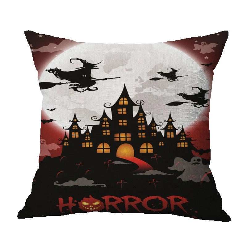 Halloween Punk Skull Linen Pillow Covers for Couch Sofa Decorative Throw Pillowcases|Home Decor & Pillows