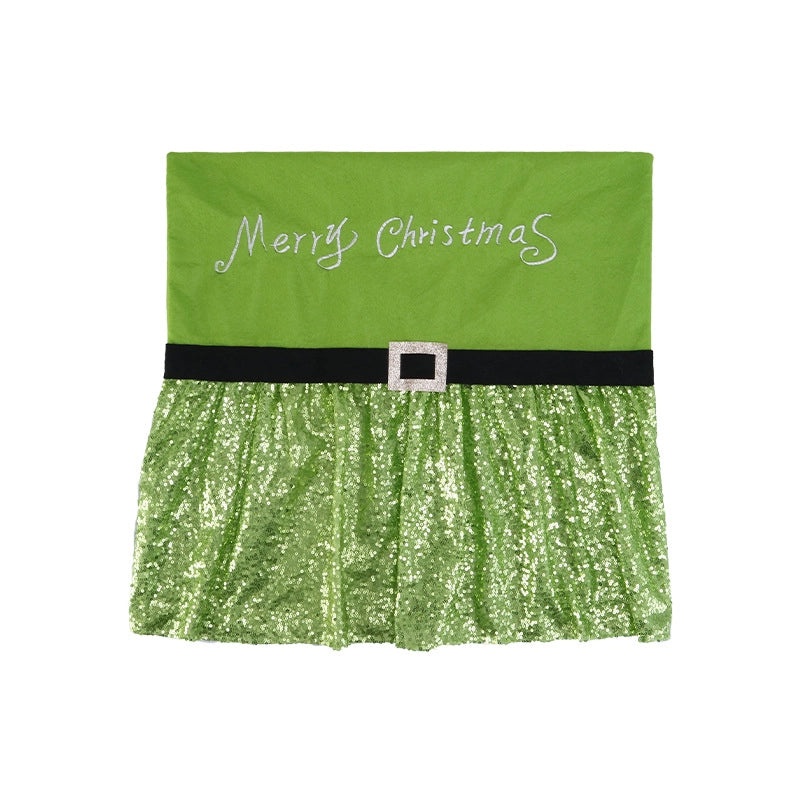 Christmas Cartoon Letter Pattern Solid Color Chair Cover for Home Daily Use|Home Decor & Furniture Accessories