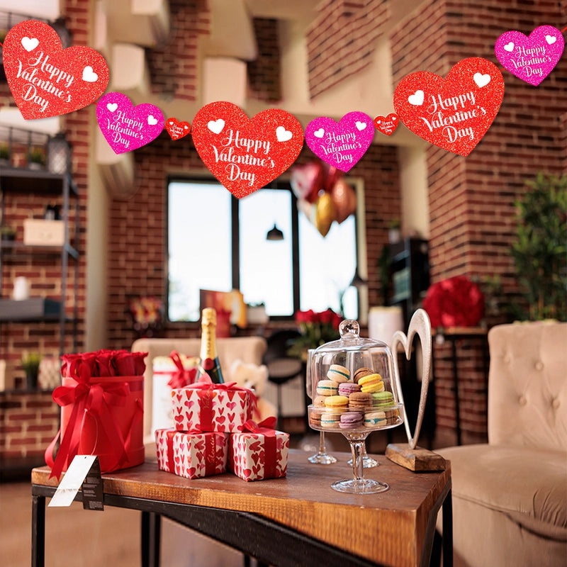 Romantic Heart-Shaped Letter Paper Hanging Ornament for Valentine's Day Festival Decor | Home Decor & Festive Ornaments