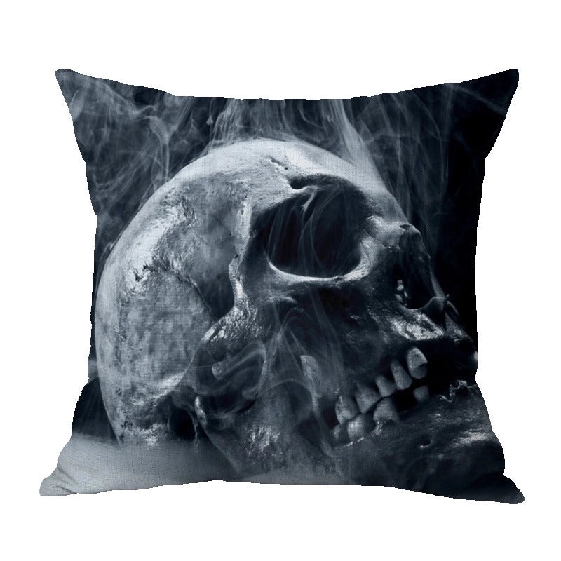 Halloween Punk Skull Linen Pillow Covers for Couch Sofa Decorative Throw Pillowcases|Home Decor & Pillows