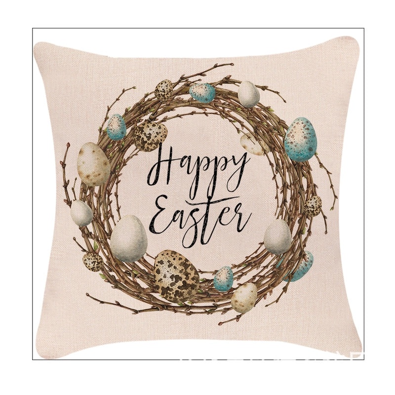 Minimalist Easter Rabbit Linen Pillow Covers for Couch and Sofa Decor | Home Decor Accessories