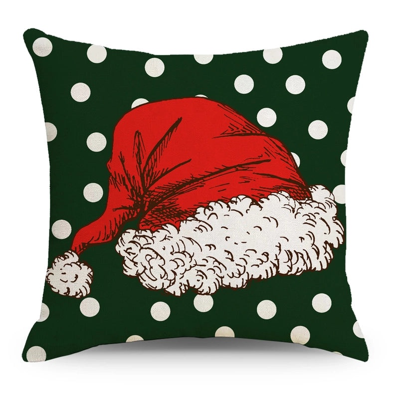 Christmas Tree Decorative Linen Pillow Covers with Festive Socks Letter Print|Home Decor Pillows