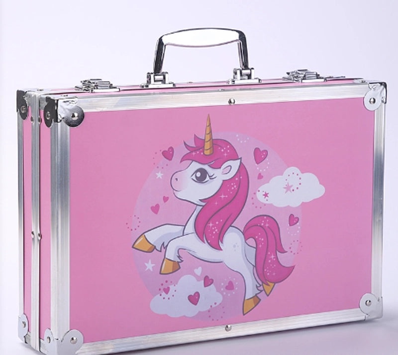 Cartoon Aluminum Pencil Box Set with Watercolor Pens for Kids | Stationery & Office Supplies