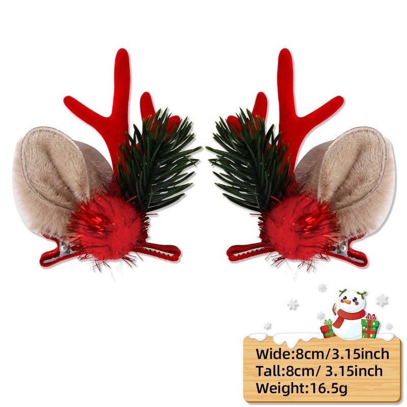 Festive Christmas Cartoon Antler Hairpin Cute Party Accessory for Holiday Celebrations|Holiday Accessories