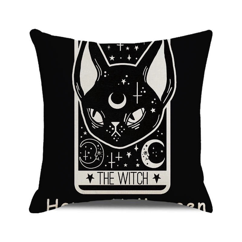Halloween Skull Cotton Pillow Covers Retro Punk Style for Couch Sofa Decor|Home Decor & Pillows