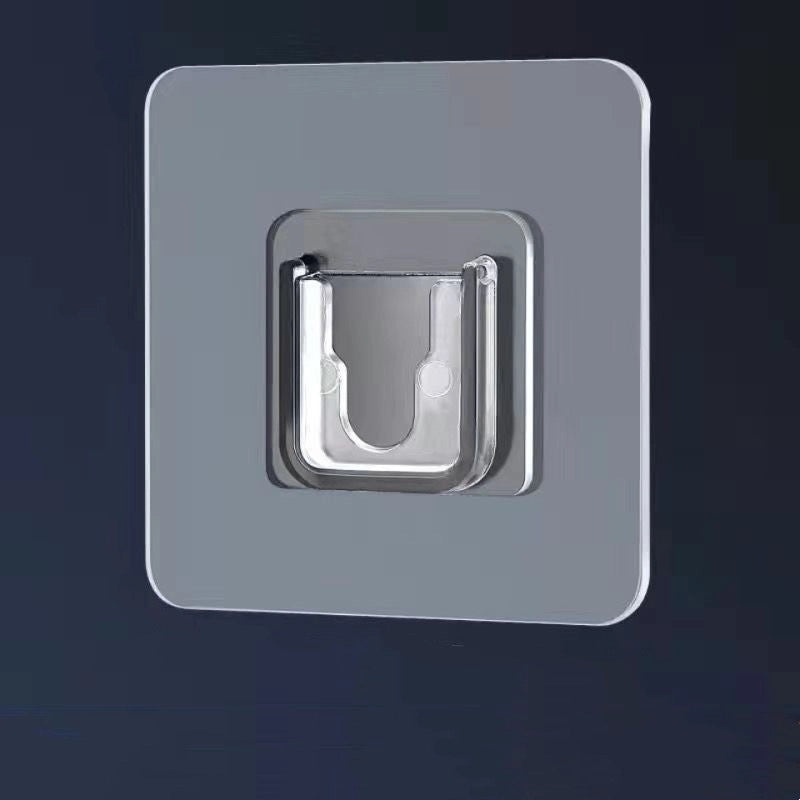Transparent Seamless Sticky Hook Strong Adhesive Non-Permanent Plastic Hanger for Bathroom Kitchen|Home Organization Accessories