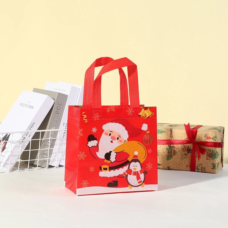 Christmas Santa Claus Nonwoven Party Gift Bags Cute Holiday Treat Bags|Holiday Party Supplies