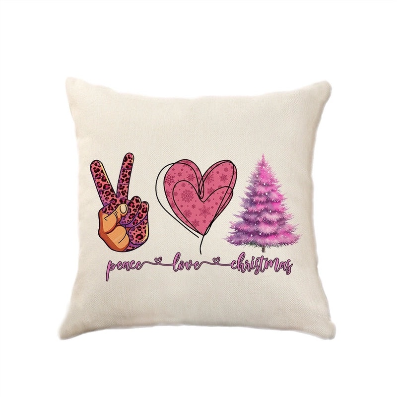 Christmas Holiday Letter Polyester Pillow Covers Couch Sofa Decoration|Home Decor Cushion Covers