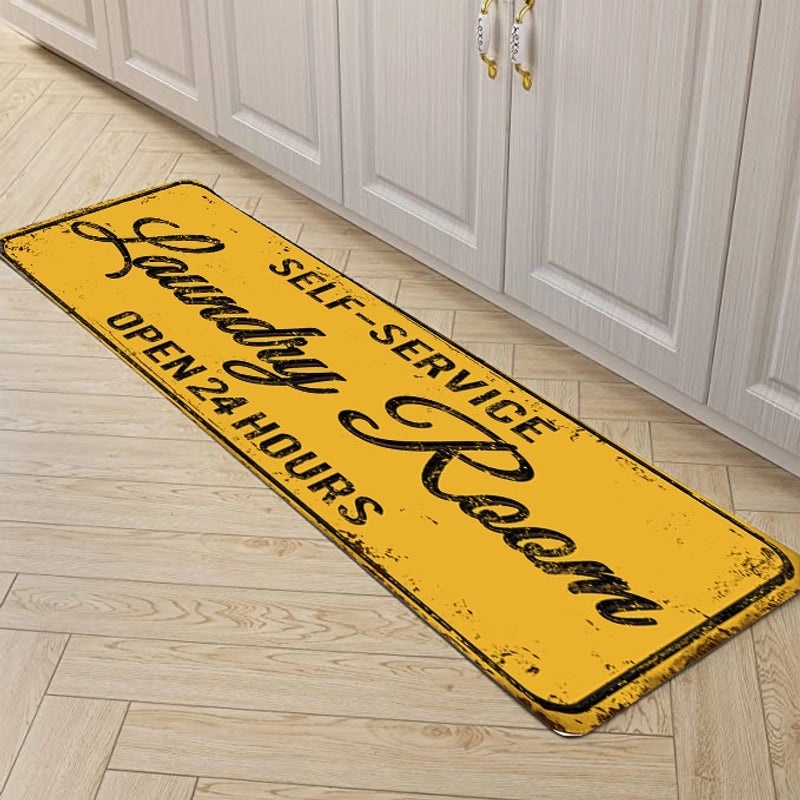 Vacation Style Polyester Area Rug with Letter Print|Home Decor & Rugs