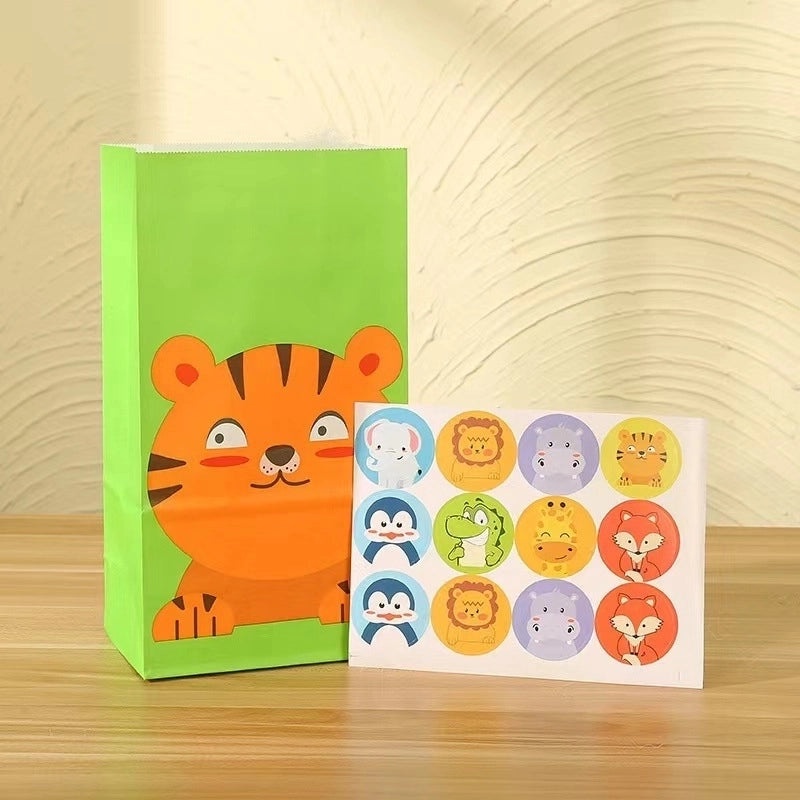 Kids Animal Kraft Paper Gift Bags for Children's Day Party|Party Supplies & Gift Bags