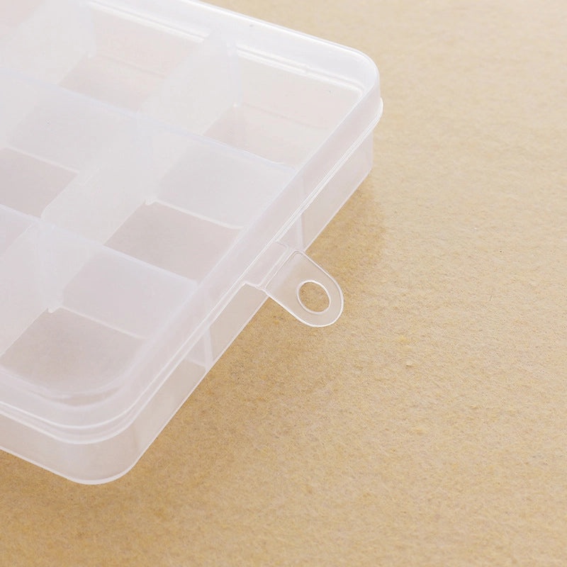 15-Compartment Clear Plastic Jewelry Organizer Box | Jewelry Storage & Organization