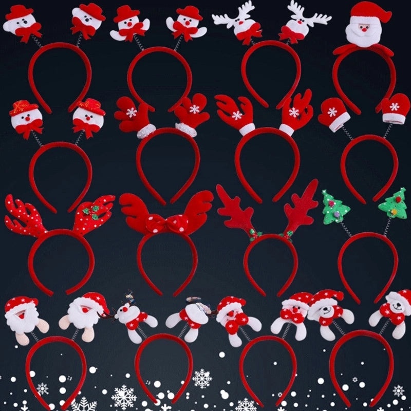 Festive Christmas Hairband with Santa Snowman and Reindeer Antlers for Kids Party Wear|Christmas Accessories