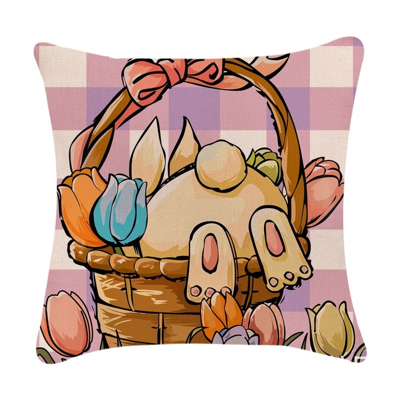 Minimalist Easter Rabbit Linen Pillow Covers for Couch and Sofa Decor | Home Decor Accessories