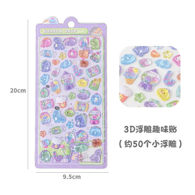 School Graduation Cartoon Epoxy Resin Stickers Set of 2|School Supplies & Stationery