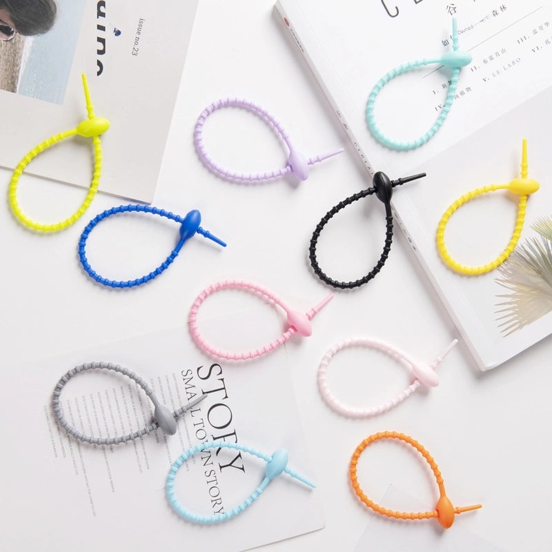 210mm Silicone Tadpole Cable Tie Organizer Keychain Pendant for DIY Jewelry Bags Lanyards|Accessories & Organizers