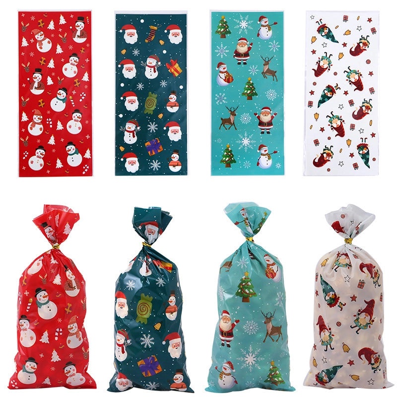 Nordic Christmas Party Gift Bags with Santa Claus and Snowman Design|Christmas Decorations & Gift Wrap Supplies