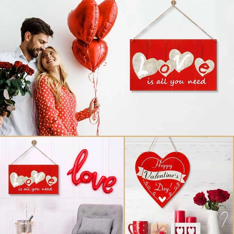 Romantic Heart-Shaped Wooden Date Ornament for Valentine’s Day | Home Decor & Seasonal Decorations