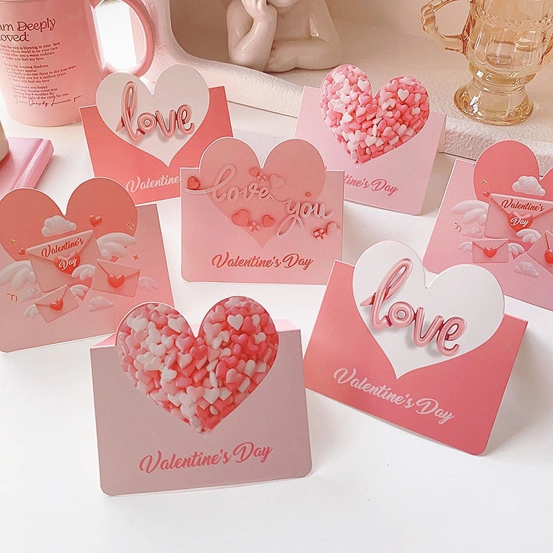 200 Pieces Valentine’s Day Heart Letter Paper Invitations Cute Date Festival Greeting Cards | Greeting Cards & Invitations