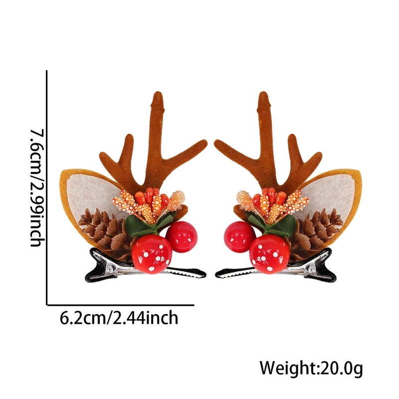 Festive Cartoon Reindeer Antler Hairpin Plastic Christmas Party Accessory|Holiday Party Accessories