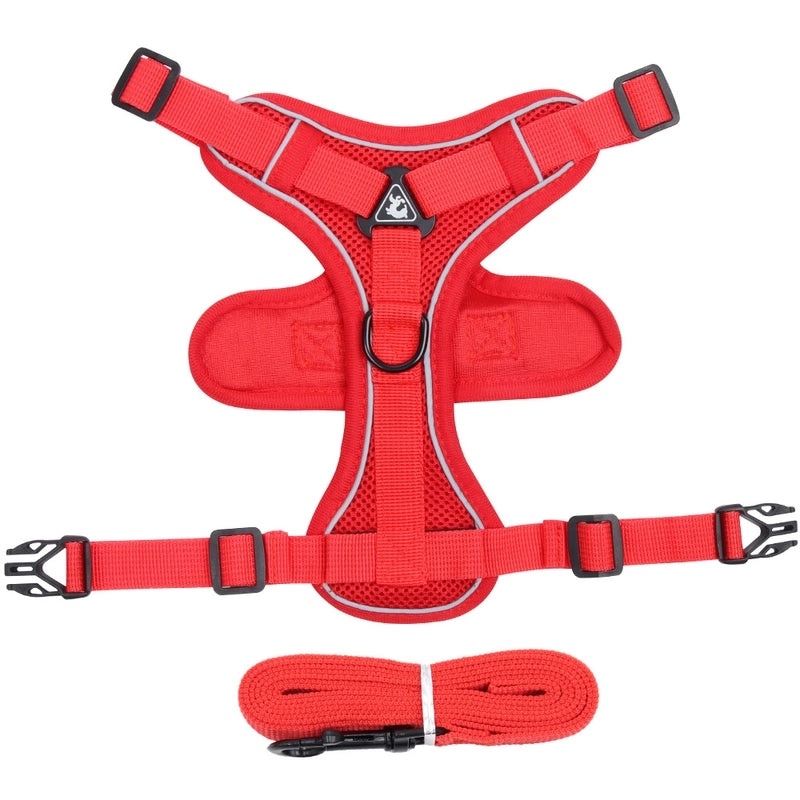 Reflective Breathable Dog Vest Harness with Hand-Holding Rope | Pet Harness & Leash