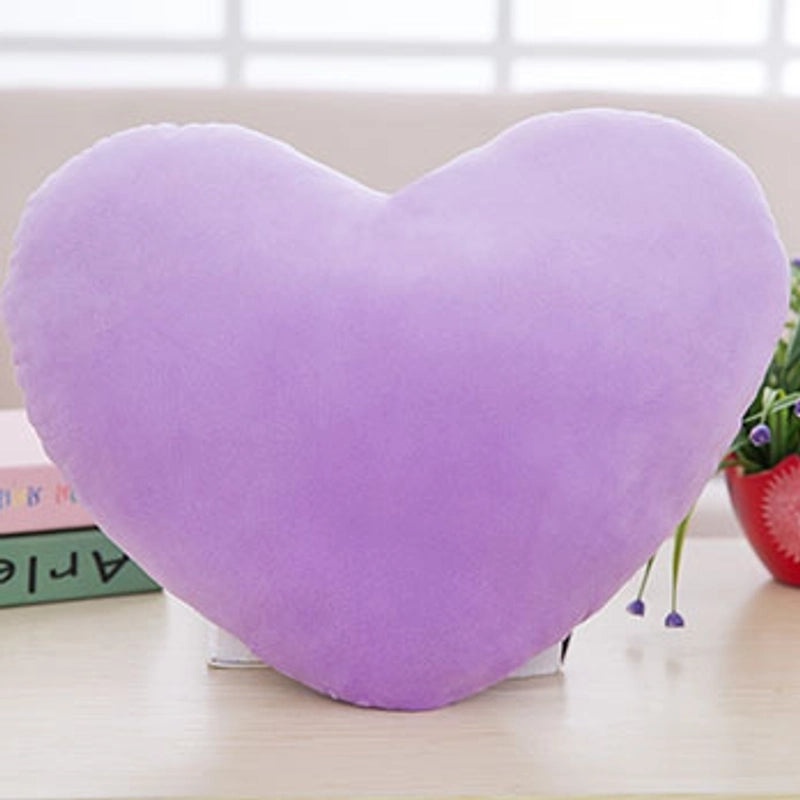 Heart Shaped Solid Color Plush Throw Pillow Soft PP Cotton Filling|Home Decor Cushions
