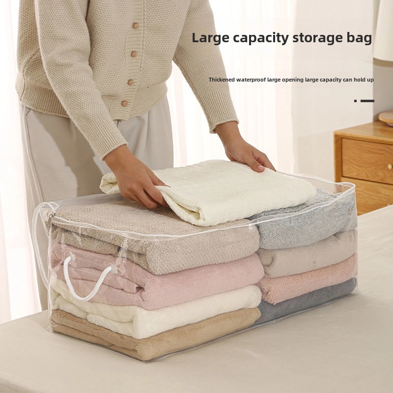 Large Transparent Quilt Storage Bag for Wardrobe | Home Storage & Organization
