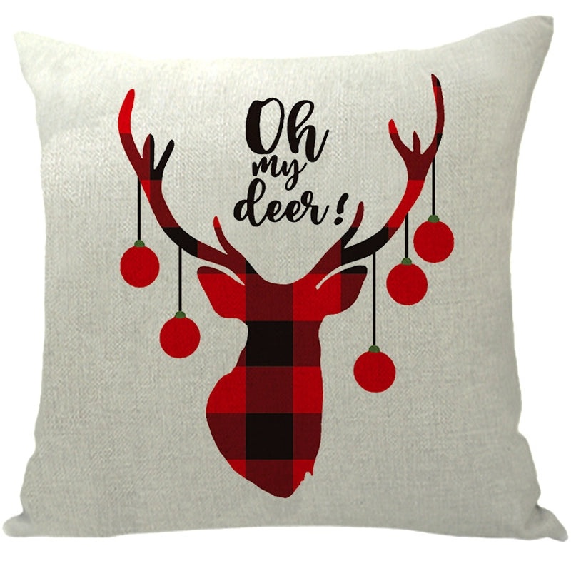 Winter Snowflake and Elk Linen Pillow Covers|Home Decor Pillows