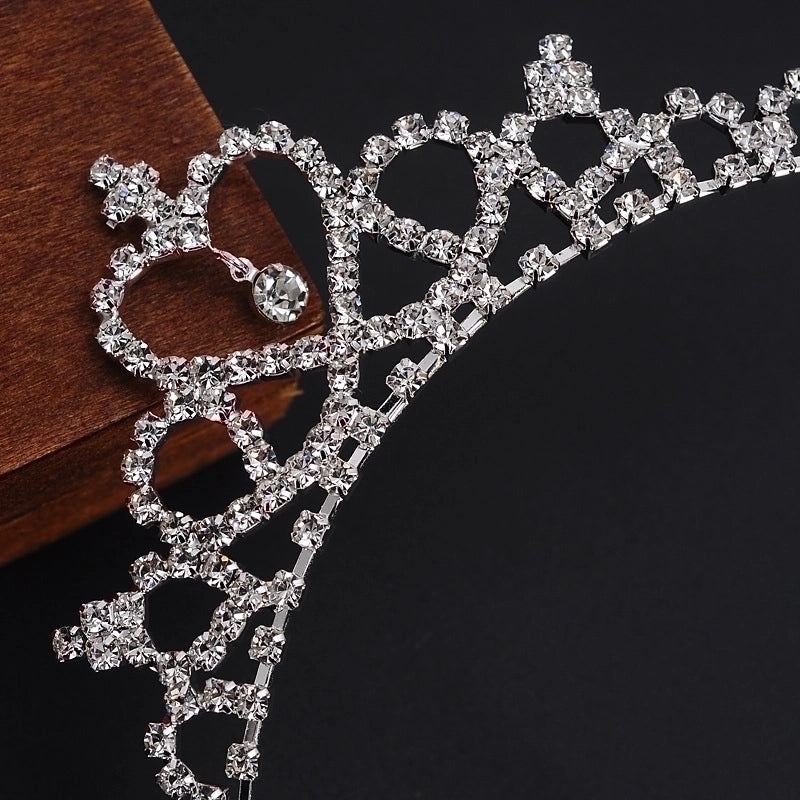Elegant Princess Crown Hairpin with Rhinestone Inlay|Hair Accessories