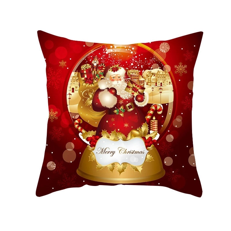 Ethnic Style Cartoon Santa Claus Peach Skin Pillow Covers for Couch and Sofa Christmas Decor|Home Decor Pillows