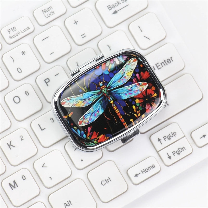 Portable Metal Two-Compartment Mini Storage Box for Jewelry and Medicine | Jewelry Storage Boxes