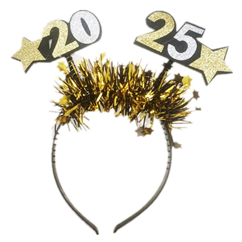 2025 New Year Party Hair Hoop - Festive Dress-Up Photo Props | Holiday Accessories