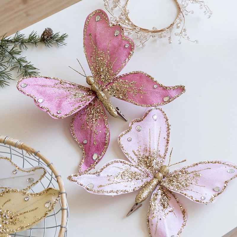 Elegant Butterfly Fabric Hanging Ornaments for Holiday and Family Gatherings | Home Decor Ornaments