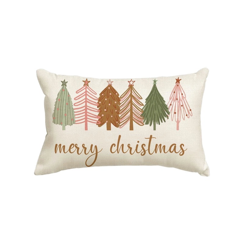 Christmas Holiday Linen Pillow Covers for Couch & Sofa | Home Decor