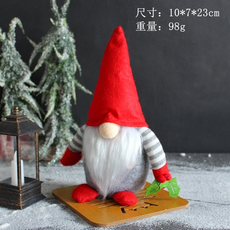 Hong Kong Love Cherry Faceless Old Doll Plush for Window Display Standing Dwarf Scene Layout|Home Decor & Collectibles